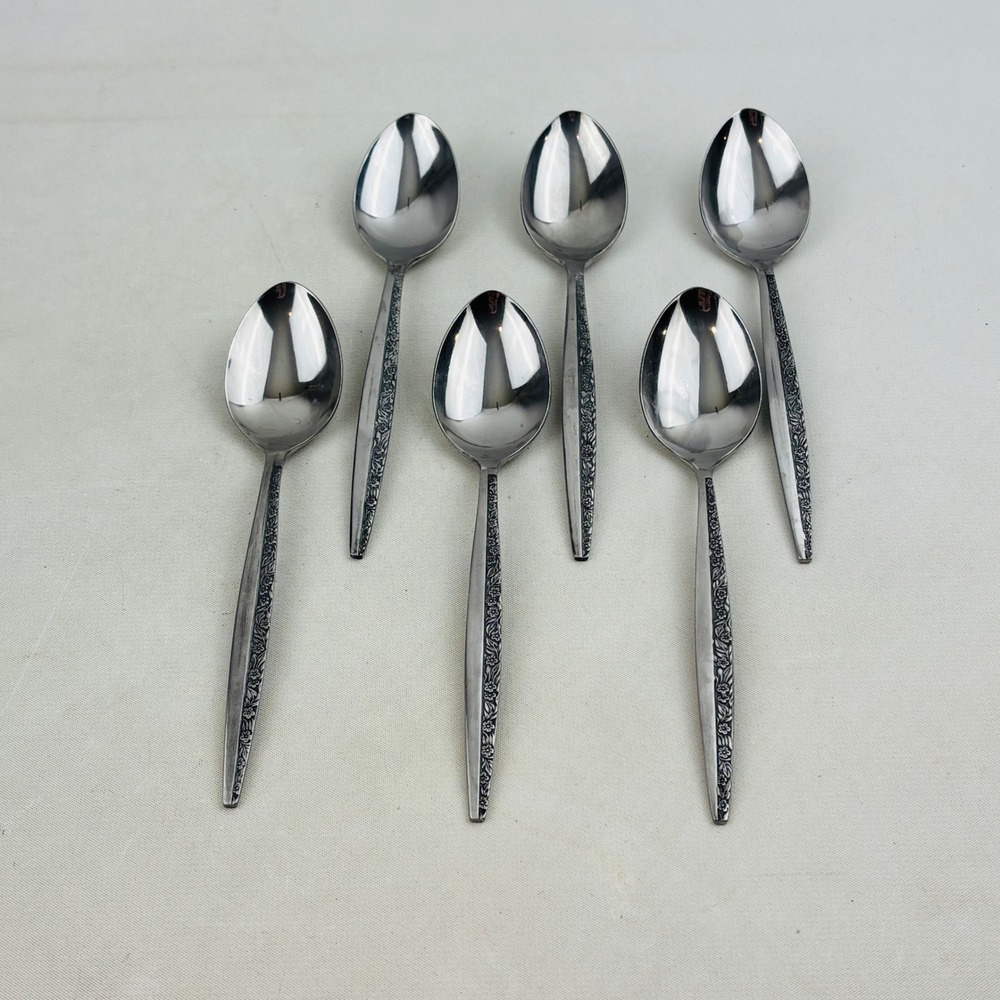 Bouquet by Coventry Teaspoon Set of 6 JH Stainless Japan Floral Flatware